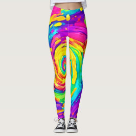 Leggings Vibrante Spiral Splash Colores Arte