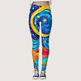 Leggings Vibrante Starry Night Style Art