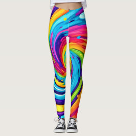 Leggings Vibrante Vortex en el viento suave artístico