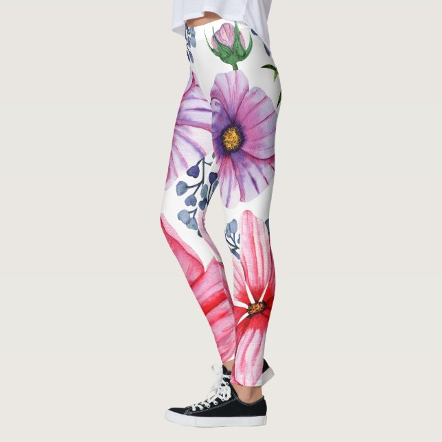 Leggings Vibrantes diseños de patrones florales chicas legí (Izquierda)