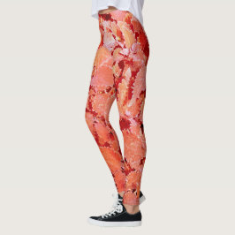 Leggings Vibrantes hojas rojas naturales