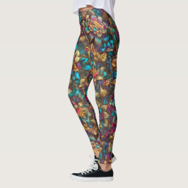 Leggings Vibrantes leggellas de jardín de flores metálicas