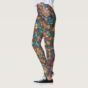 Leggings Vibrantes leggellas de jardín de flores metálicas