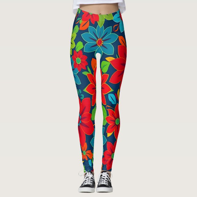 Leggings Vibrantes Leggencias De Patrones Sin Marea - Tomas (Anverso)
