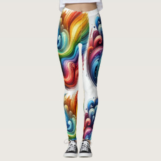 Leggings Vibrantes piernas de Swirl Rainbow