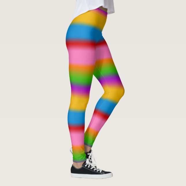 Leggings Vibrantes rayas de gradiente de arcoíris multicolo (Derecha)