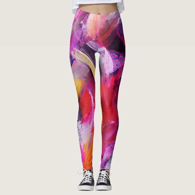 Leggings Vibrantes rollos rojos giratorios (Anverso)