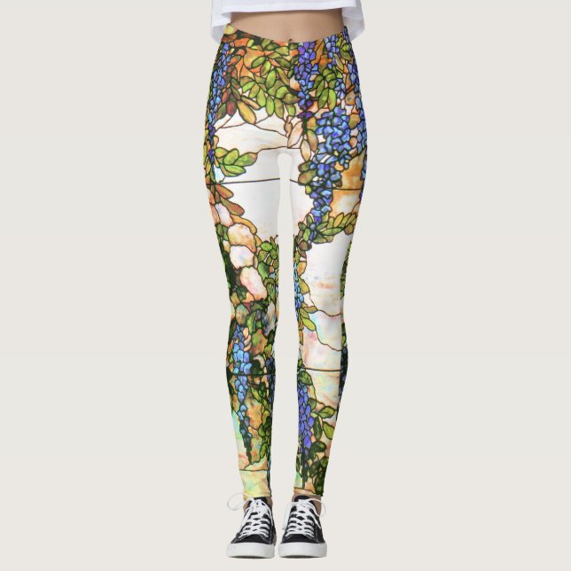 Leggings Vid de la flor de las glicinias por todo las (Anverso)