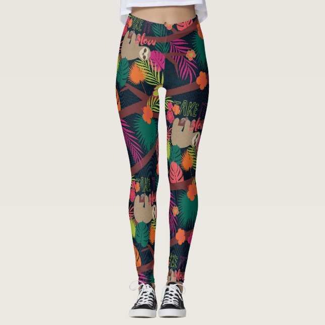 Leggings Vida de la pereza - tómele el modelo lento (Anverso)