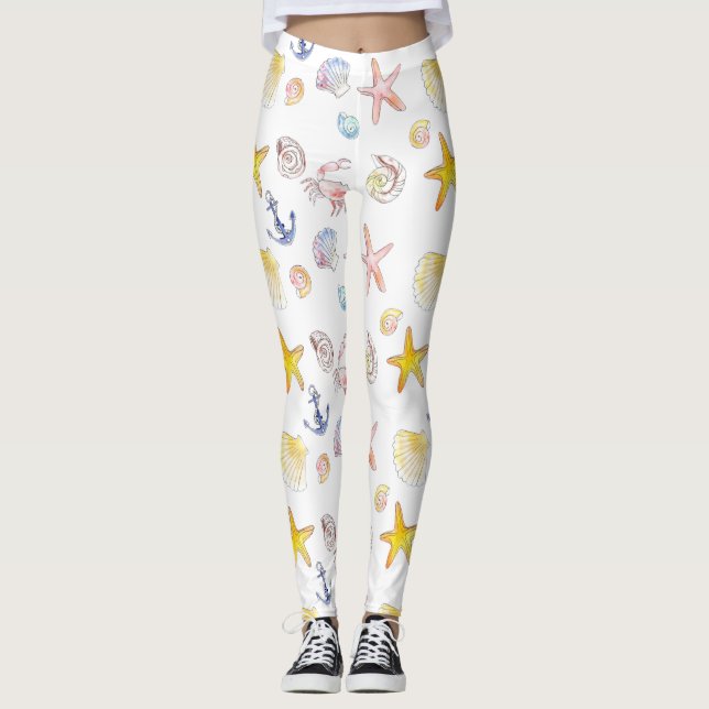Leggings Vida marina y anclas (Anverso)