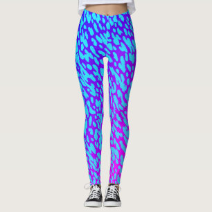 Leggings Vida silvestre de impresión de animales azul neón
