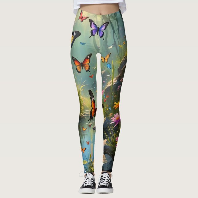 Leggings Vida silvestre de la mariposa (Anverso)