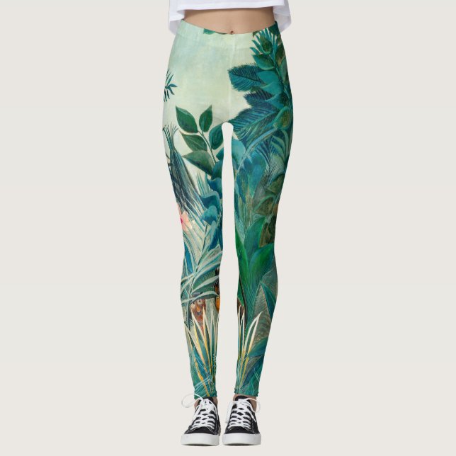 Leggings Vida silvestre en pintura de selva tropical (Anverso)