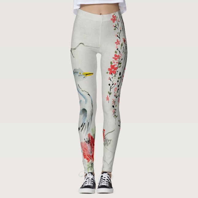 Leggings Vides y polainas florales japonesas de los diseños (Anverso)