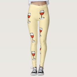 Leggings Vidrio de vino sobre naranja