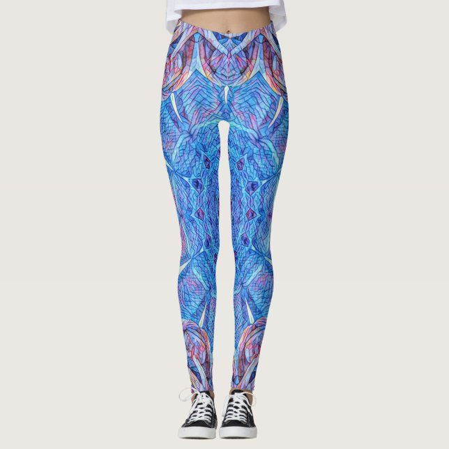 Leggings vidrio manchado en azul y rojo (Anverso)