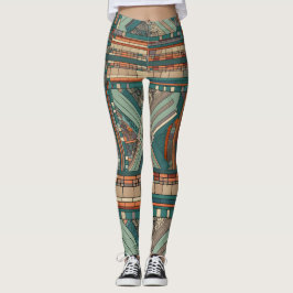 Leggings Vidrio manchado geométrico "Prairie Style"