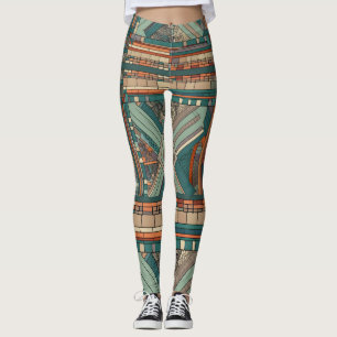 Leggings Vidrio manchado geométrico "Prairie Style"