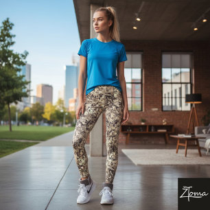 Leggings vidrio manchado roto - Sepia