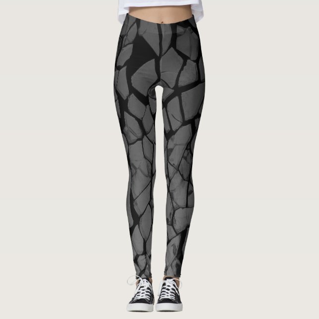 Leggings Vidrio negro y gris roto (Anverso)