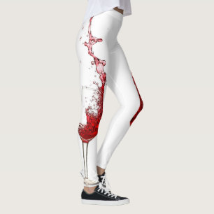 Leggings Vidrio Splashing Vino Rojo