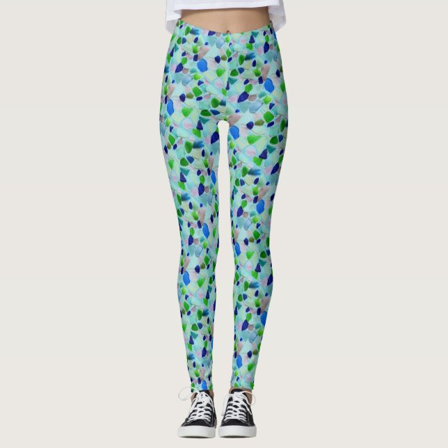 Leggings Vidrio turquesa y azul playa (Anverso)