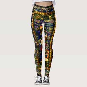 Leggings Vidrio Vintage Decorativo Floral Manchado