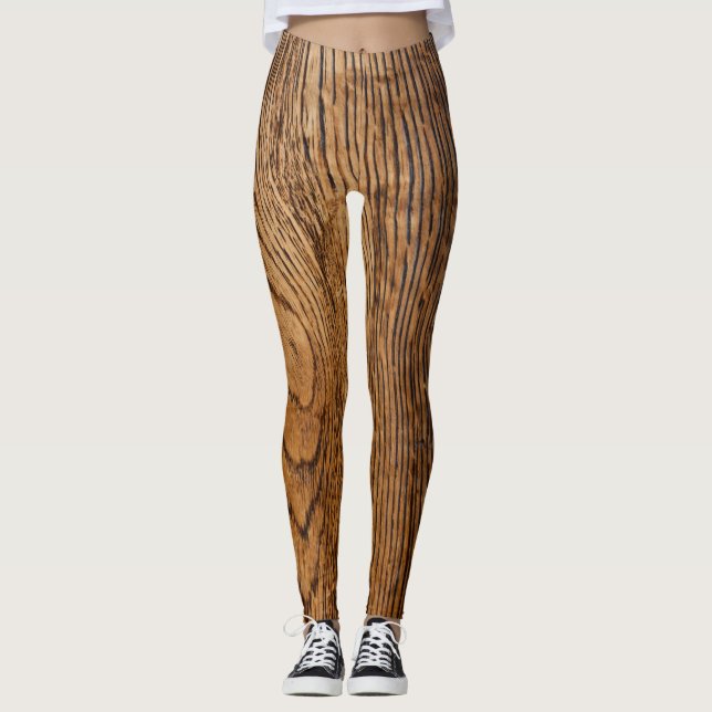 Leggings Vieja mirada de madera del grano (Anverso)