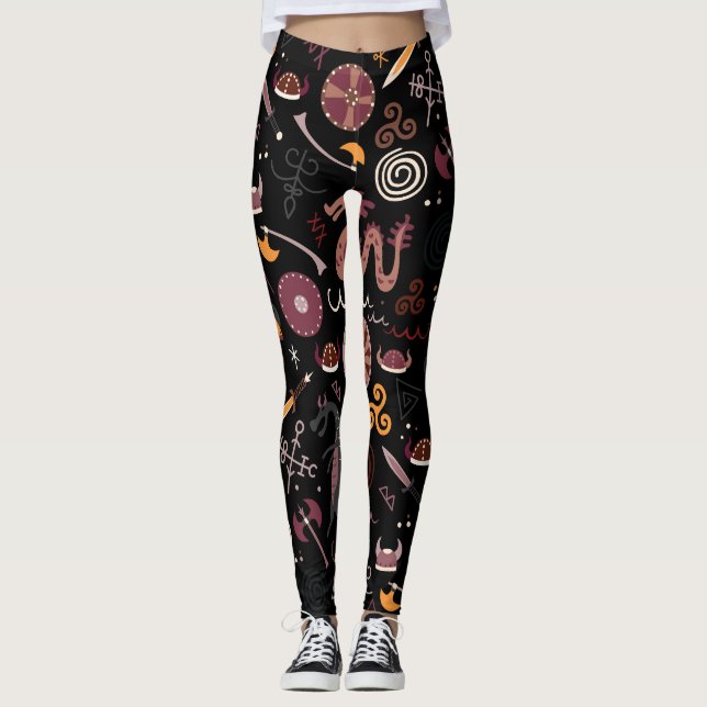 Leggings Viking: Diseño gráfico sin inconvenientes. (Anverso)