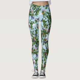 Leggings Viñas y flores de miel trepantes