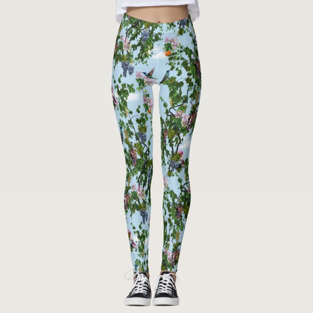 Leggings Viñas y flores de miel trepantes (Anverso)