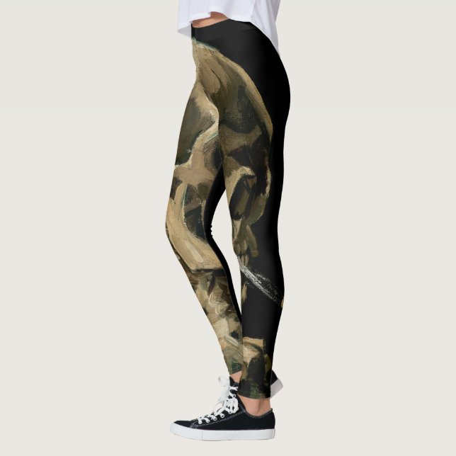 Leggings Vincent van Gogh - Calavera con cigarrillo en llam (Izquierda)