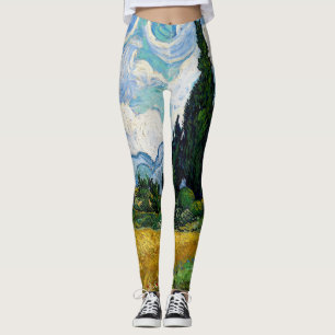 Leggings Vincent Van Gogh - Campo de trigo con cipreses