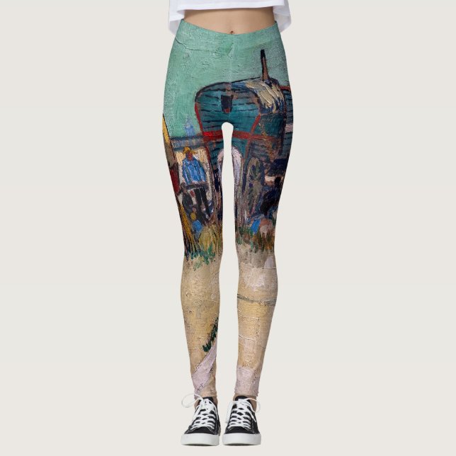 Leggings Vincent Van Gogh - Caravanas, campo gitano cerca d (Anverso)