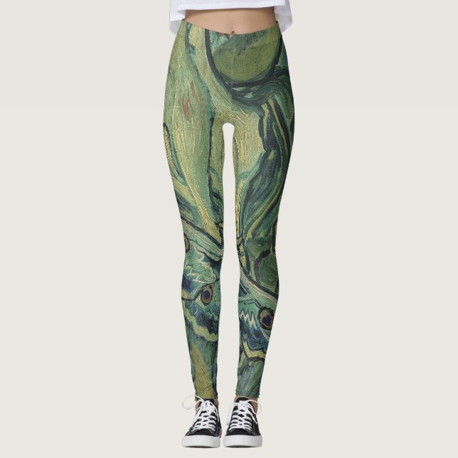Leggings Vincent Van Gogh - Gran Moda de Pavo de Paz (Anverso)