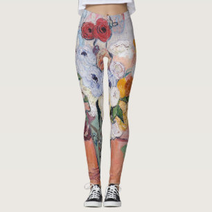 Leggings Vincent van Gogh - Jarrón con rosas y anémonas