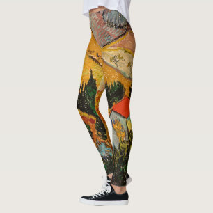 Leggings Vincent van Gogh - Paisaje, Casa y Payaso