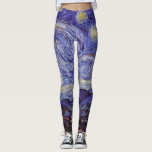 Leggings Vincent Van Gogh Starry Night Vintage Bella Artes<br><div class="desc">Vincent van Gogh Starry Night Bella Artes Painting Starry Night es un cuadro del artista holandés post-impresionista Vincent van Gogh. El cielo azul nocturno está lleno de nubes, estrellas y una luna creciente brillante. La noche estrellada es la única noche de la serie de vistas desde la ventana de su...</div>
