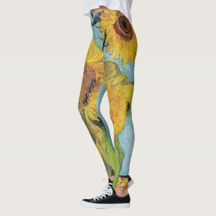 Leggings Vincent Van Gogh - Tres Girasoles en un Jarrón