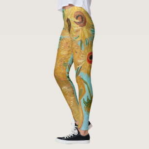 Leggings Vincent Van Gogh - Vase con doce girasoles