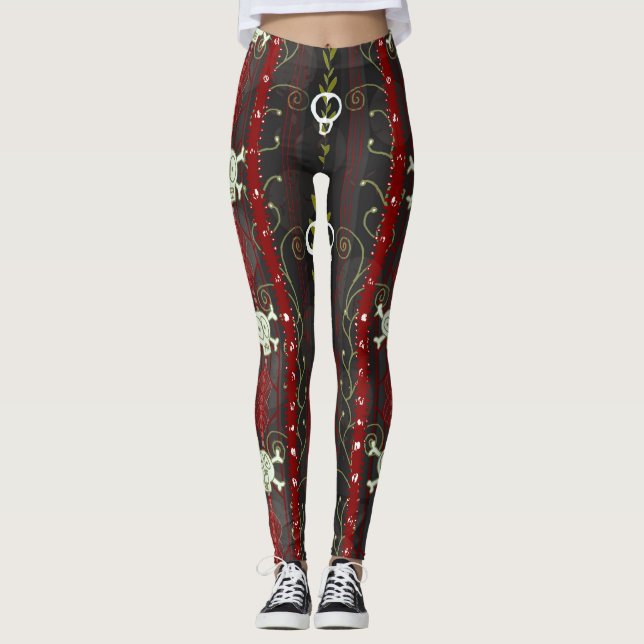 Leggings Vines O' Death Samhain Halloween Octubre Skull (Anverso)
