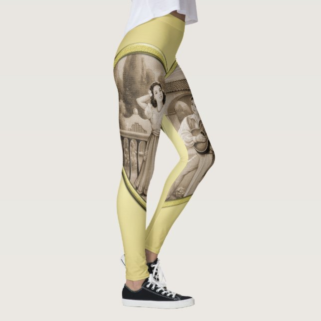 Leggings Viñeta Romance, hombre y mujer, oro (Derecha)
