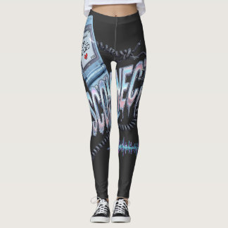 Leggings Vinilo de melancolía por ruptura con teléfono flip
