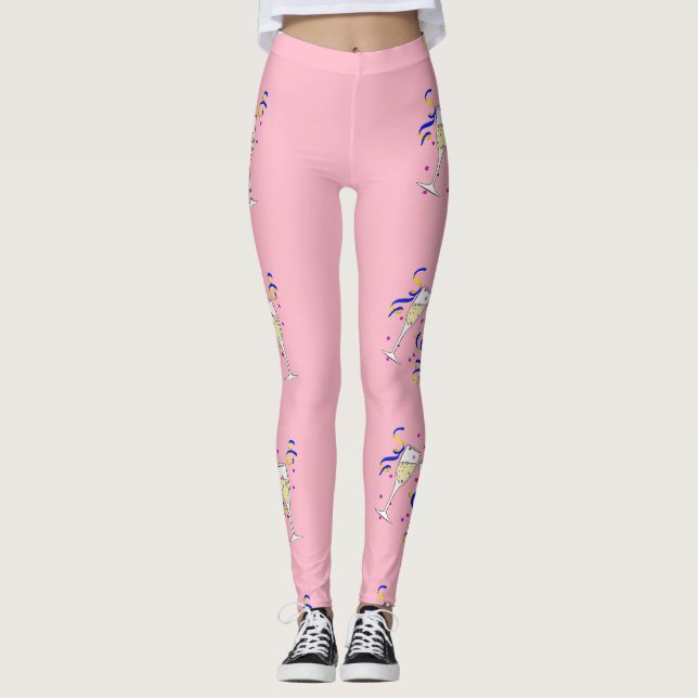 Leggings vino amarillo en rosa (Anverso)