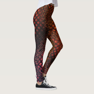 Leggings Vino rojo dibujado que parece una maraña de yute n