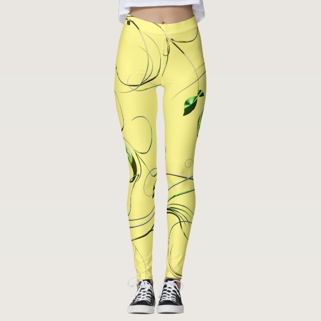 Leggings Vinos verdes amarillos (Anverso)