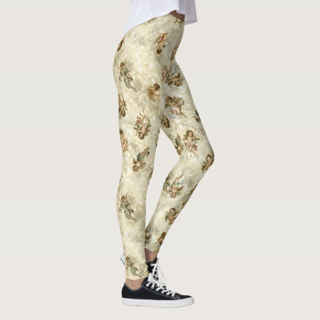 Leggings Vintage Angels Glittering Gold ID136 (Derecha)