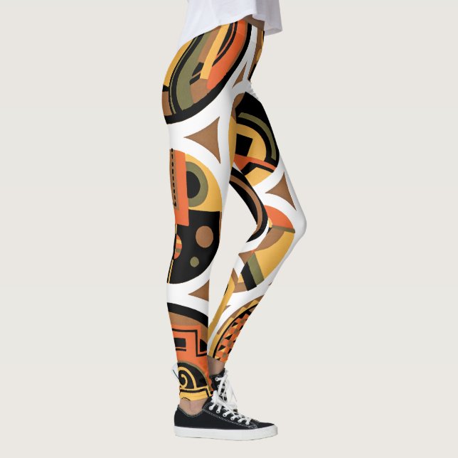 Leggings Vintage Art Deco Pochoir Jazz Círculos Geométricos (Derecha)