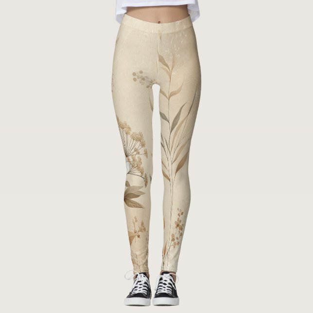Leggings Vintage Botánico Floral Delicado Boho (Anverso)