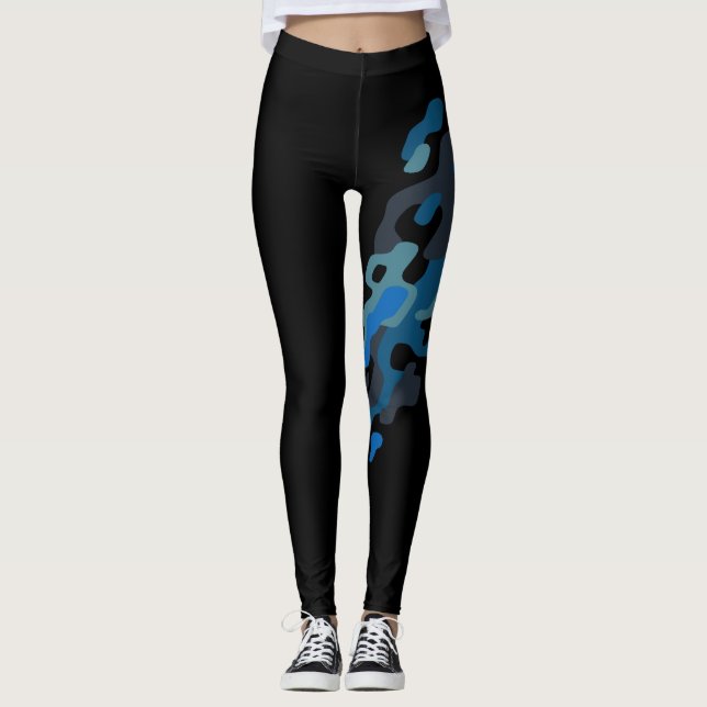 Leggings Vintage Camo Camouflage Streak Azul (Anverso)